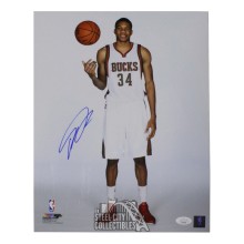 Giannis Antetokounmpo Autographed Milwaukee 11x14 Photo - JSA COA (White Background)