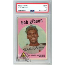 Bob Gibson 1959 Topps Rookie Card #514 PSA 3 VG