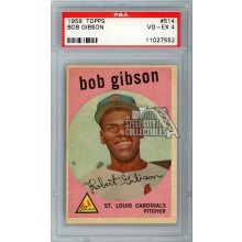 Bob Gibson 1959 Topps Baseball Rookie Card #514 PSA 4