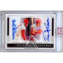 Bob Gibson & Tim McCarver 2022 Panini Three And Two Dual Auto Card #POA-BT 3/5