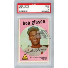 Bob Gibson 1959 Topps Baseball Rookie Card #514 PSA 5 (866)