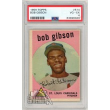 Bob Gibson 1959 Topps Rookie Card #514 PSA 4 VG-EX