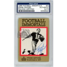 Frank Gifford 1985-88 Football Immortals Hall of Fame Autograph Card #43 PSA/DNA