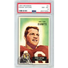 Frank Gifford 1955 Bowman Card #7 PSA 8 NM-MT
