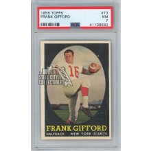 Frank Gifford 1958 Topps Card #73 PSA 7 NM
