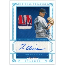 Tom Glavine 2019 Panini National Treasures Patch Autograph Card #TMS-TG 1/1
