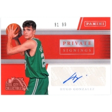 Hugo Gonzalez 2026 Panini Private Signings Red Autograph Card 91/99