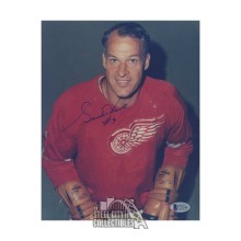 Gordie Howe Autographed Detroit Red Wings 8x10 Hockey Photo - BAS (Red Jersey)