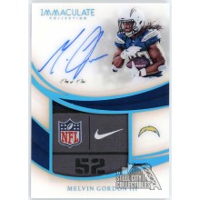 Melvin Gordon 2019 Panini Immaculate Laundry Tag Patch Autograph Card #PPA-MGO 1/1