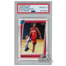 Jalen Green 2021-22 Panini Donruss Rated Rookie Autograph Card #209 PSA/DNA 10