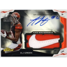 AJ Green 2014 Topps Finest Black Refractor Nike Logo Patch Autograph Card #AJR-AG 1/1