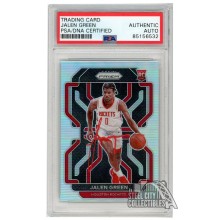 Jalen Green 2021-22 Panini Prizm Silver Autograph Rookie Card #306 PSA/DNA (Red)
