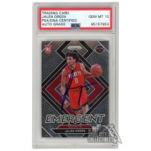 Jalen Green 2021-22 Panini Prizm Emergent Autograph Rookie Card #15 PSA/DNA 10