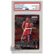 Jalen Green 2021-22 Panini Prizm Instant Impact Autograph Rookie Card #25 PSA/DNA (White)