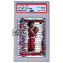 Jalen Green 2021-22 Panini Donruss Optic Fanatics Pulsar Rated Rookie Autograph Card #159 PSA/DNA (White)