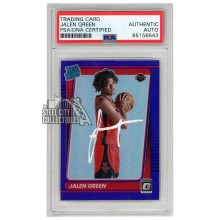 Jalen Green 2021-22 Panini Donruss Optic Purple Rated Rookie Autograph Card #159 PSA/DNA (White)