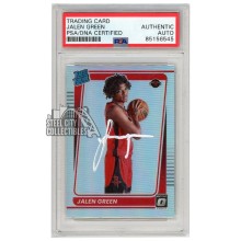 Jalen Green 2021-22 Panini Donruss Optic Holo Rated Rookie Autograph Card #159 PSA/DNA (White)