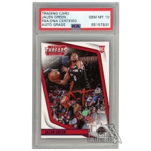 Jalen Green 2021-22 Panini Chronicles Threads Autograph Rookie Card #99 12/99 PSA/DNA 10 (Red)