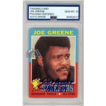 Joe Greene 1971 Topps "HOF 87" Autograph Rookie Card #245 PSA/DNA 10 (New Label)