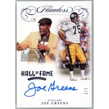 Joe Greene 2019 Panini Flawless Hall of Fame Autograph Card #HOF-JG 2/3