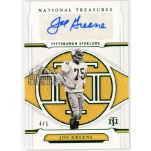 Joe Greene 2021 Panini National Treasures Green Autograph Card #S-JG 4/5
