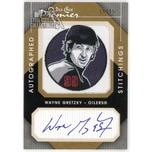 Wayne Gretzky 2007-08 O-Pee-Chee Premier Stitchings Autograph Card #APS-WG 15/15