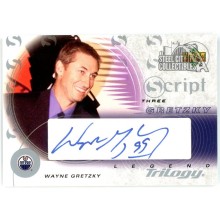 Wayne Gretzky 2002-03 Upper Deck Trilogy Script Three Autograph Card #S3-99