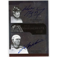 Wayne Gretzky Mark Messier 2011-12 Upper Deck The Cup Dual Enshrinements Autograph Card #CE2-WM 7/25 (Surface Marks)