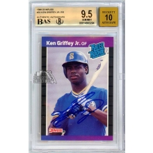 Ken Griffey Jr 1989 Donruss Rated Rookie Autograph Rookie Card #33 BGS 9.5 BAS 10
