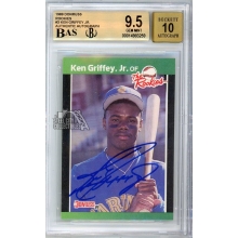 Ken Griffey Jr 1989 Donruss The Rookies Autograph Rookie Card #3 BGS 9.5 BAS 10