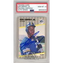 Ken Griffey Jr 1989 Fleer Autograph Rookie Card #548 PSA/DNA 10
