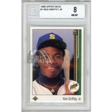 Ken Griffey Jr 1989 Upper Deck Baseball Rookie Card #1 BGS 8 (Subgrades on back)