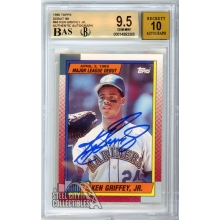 Ken Griffey Jr 1990 Topps Baseball Major League Debut Autograph Card #46 BGS 9.5 BAS 10