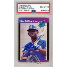 Ken Griffey Jr 1989 Donruss Autograph Rookie Card #33 PSA/DNA 10