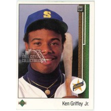 Ken Griffey Jr 1989 Upper Deck Baseball Rookie Card #1 (Surface Scratches/Edge Wear)