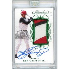 Ken Griffey Jr 2020 Panini Flawless Emerald Patch Autograph Card #PA-KG 3/3