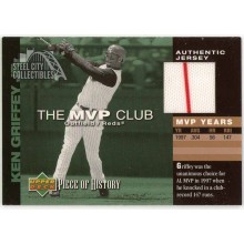 Ken Griffey Jr 2002 Upper Deck Piece of History MVP Club Game-Used Jersey Card #M-KGR