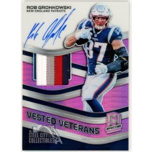 Rob Gronkowski 2019 Panini Spectra Vested Veterans Prizm Patch Auto Card 06/15