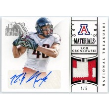 Rob Gronkowski 2015 Panini National Treasures Collegiate Patch Autograph Card #12 4/5