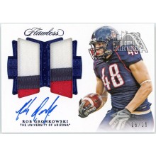 Rob Gronkowski 2018 Panini Flawless Collegiate Sapphire Dual Patch Autograph Card #DPA-RG 6/15