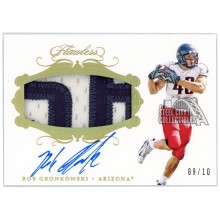 Rob Gronkowski 2018 Panini Flawless Collegiate Game-Used Patch Auto 9/10