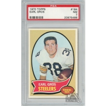 Earl Gros 1970 Topps Football Card #184 PSA 7 NM