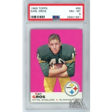Earl Gros 1969 Topps Football Card #86 PSA 8 NM-MT