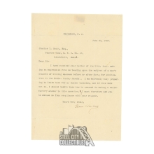 Grover Cleveland Autographed 1905 Letter - JSA LOA