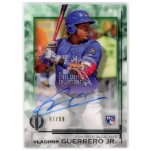 Vladimir Guerrero Jr. 2019 Topps Tribute Green Rookie Auto 97/99 (Edge Wear)