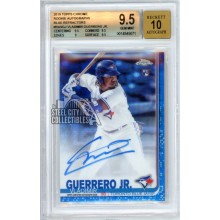Vladimir Guerrero Jr 2019 Topps Chrome Blue Wave Rookie Autograph Card #RA-VGJ 126/150 BGS 9.5