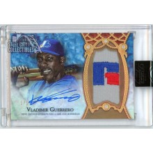 Vladimir Guerrero 2022 Topps Dynasty Russell Logo Patch Autograph Card #DAP-VG 1/1