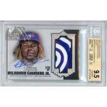 Vladimir Guerrero Jr 2019 Topps Dynasty Rookie Patch Autograph Card #DAP-VGJ3 3/5 BGS 9.5