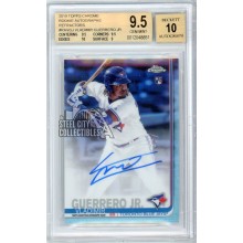 Vladimir Guerrero Jr 2019 Topps Chrome Refractor Rookie Autograph Card #RA-VGJ 308/499 BGS 9.5