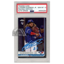 Vladimir Guerrero Jr 2019 Topps Chrome Update Autograph Rookie Card #21 PSA/DNA 10 (Light Blue)